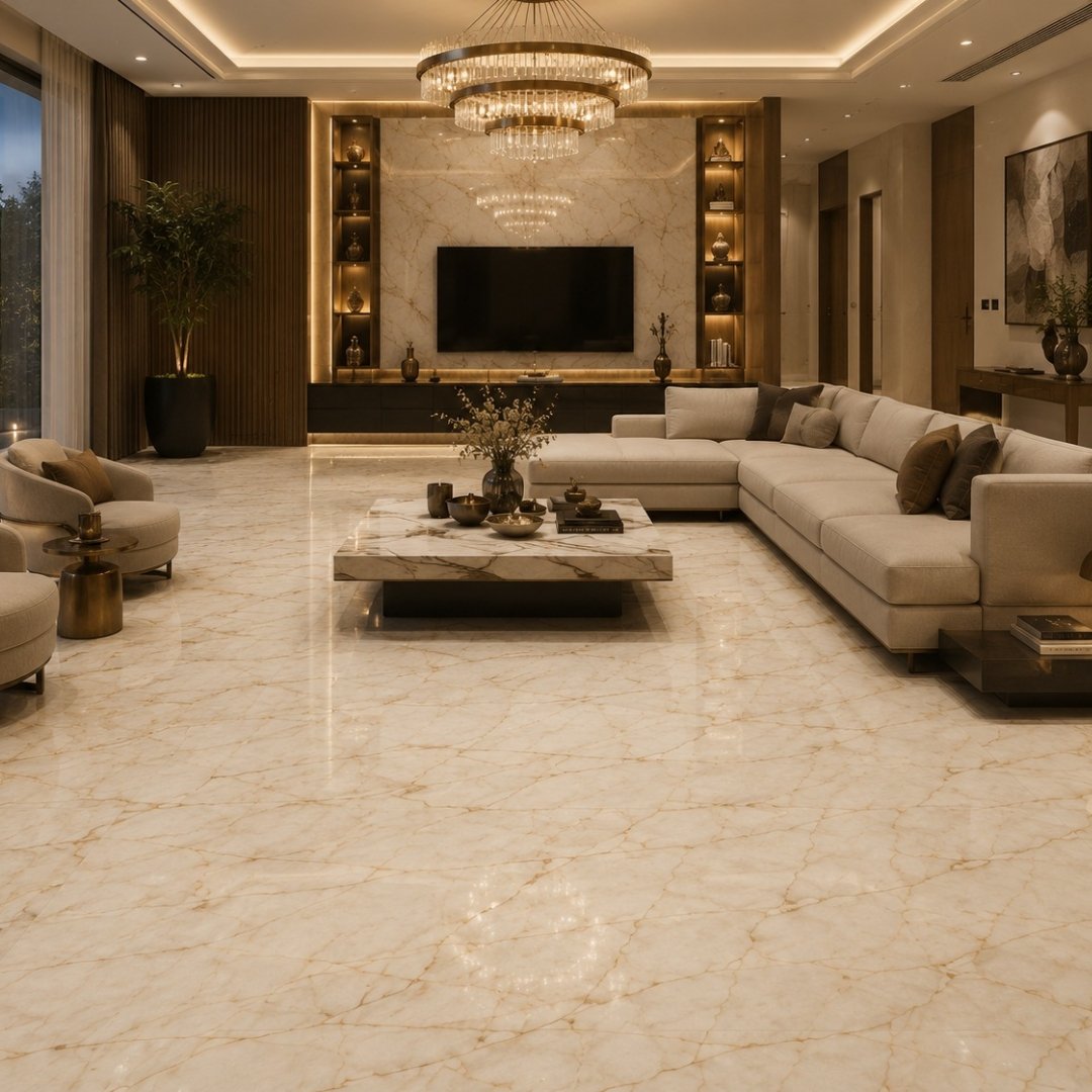 AL EN Turky Beige Marble & Stone Living Area Tiles - My Home Studio